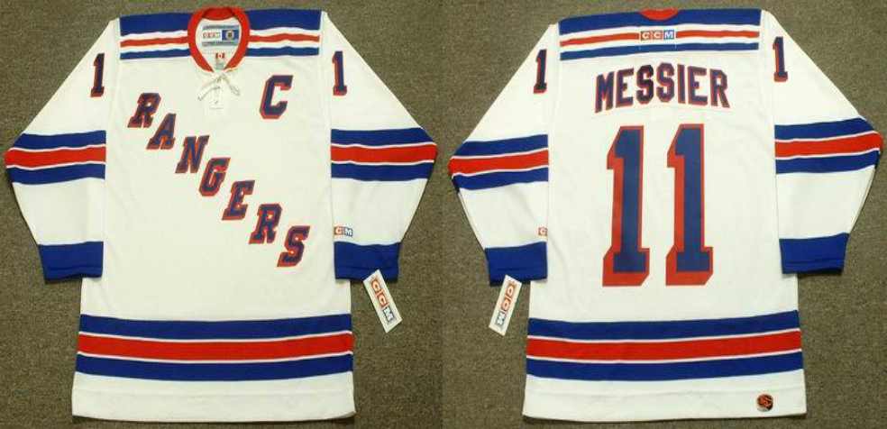 2019 Men New York Rangers 11 Messier white style #2 CCM NHL jerseys